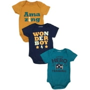 Infant Boys 3pc Superhero Bodysuits Baby Outfit Wonder Boy Little Hero Creepers