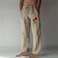 thumbnail image 4 of Penkiiy Mens Linen Drawstring Pants Elastic Waist Lightweight Trouser Loose Plus Size Trouser Fashion Beach Pockets Pant S Coffee, 4 of 4