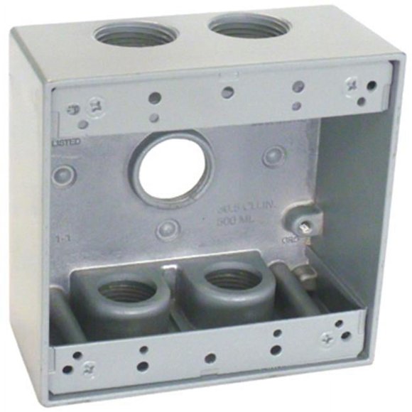 Hubbell Electrical TGB75-5 Boîte de Sortie à 2 Gangs - Gris