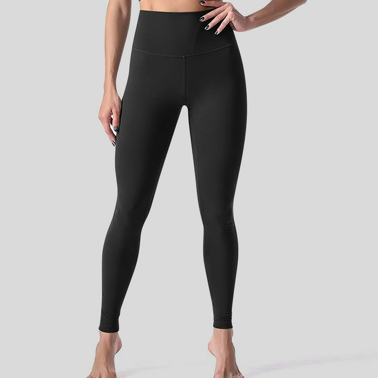 njshnmn Bootcut Yoga Pants for Women Basic Pockets Tummy Control Workout  Leggings, Black, S 