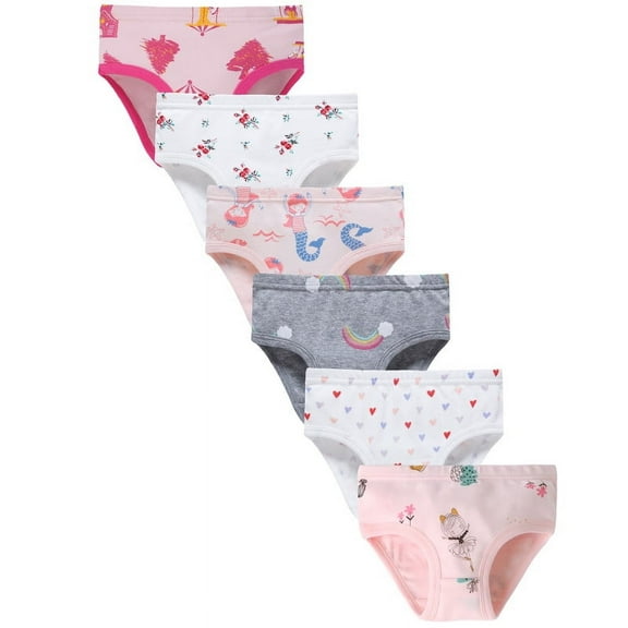 6 pieces The four seasons Little Girls' Soft Cotton Underwear Toddler Undies Kids panties