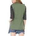 thumbnail image 4 of INSPIRE CHIC Women's Sleeveless Jacket Drawstring Waist Zip Up Cotton Cargo Vest with Pocket XS Green, 4 of 9