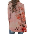 thumbnail image 6 of Women Fashionable Cardigan Floral Printed Long Sleeve Open Front Outwear Coat Holiday Tops, 6 of 6