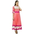 thumbnail image 4 of Bimba Women Long Kurti Peach Indian Maxi Dress Kurta Casual Chic Custom Clothing, 4 of 9