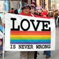 thumbnail image 3 of Bayyon LGBT Flag，Love is Never Wrong，Rainbow Flag Banner with Grommets 3x5Feet Man cave Decor, 3 of 6