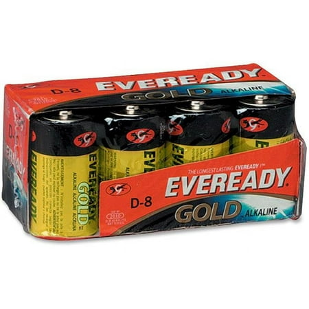 Eveready EVEA958CT Energizer Alkaline D Batteries - Pack of 8, Red