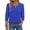 Blue, variant on Blouses for Women Dressy Casual 3/4 Length Sleeve Womens Tops with Smocked Cuffs Fashion Shirts