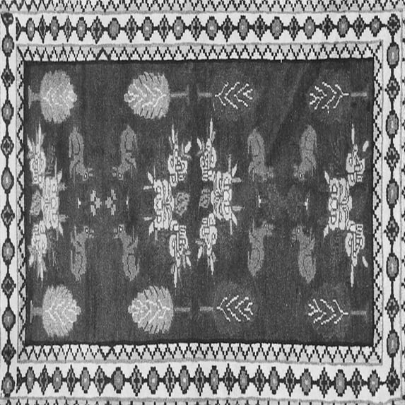 Ahgly Company Indoor Square Persian Gray Traditional Area Rugs, 3' Square