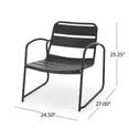 thumbnail image 4 of Tcbosik Outdoor Chairs Set of 2, Armchair with Metal Frame, Bistro Chair for Patio, Garden, Backyard, Matte Black, 4 of 11