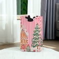 thumbnail image 6 of Yayeee Freestanding Laundry Hamper with Handle Collapsible Large Storage Basket for Clothes, Brown Gingerbread House, 6 of 7