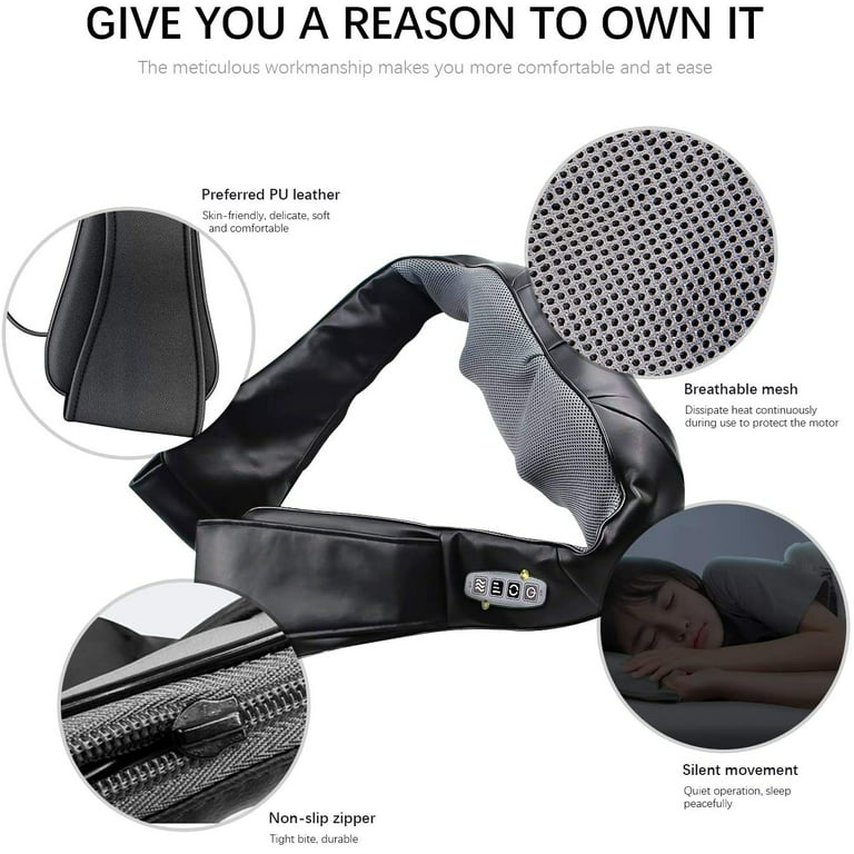 InvoSpa - Shiatsu Neck Massager comes with 4 big nodes and 4 small nodes,  which provide deep tissue massages on your neck, shoulders, upper back,  lower back, waist, Foot, Tights, calves, legs