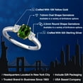 thumbnail image 2 of Gem Stone King 925 Silver and 10K Yellow Gold Green Chrome Diopside and Lab Grown Diamond Engagement Ring for Women | 1.04 Cttw | Oval 7X5MM | Gemstone Birthstone | Size 6, 2 of 6