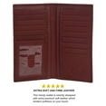thumbnail image 4 of Leatherboss 15 credit card Slot Unisex Genuine Leather Checkbook Wallet, Brown, 4 of 5