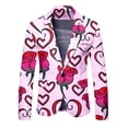 thumbnail image 5 of Toimothcn Mens Blazer Jacket Romantic Valentine Day Love Heart Printed Blazers Oversized Warm Slim Fit One Button Funny Festival Performance Suit Jacket Leisure Mens Clothes, 5 of 5