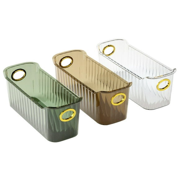 Caja organizadora de escritorio de 3 piezas, soporte para artículos de tocador, cesta para guardar cosméticos de escritorio