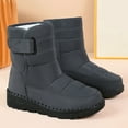thumbnail image 2 of High Top Snow Boots for Women Waterproof Platform Mid Calf Booties Casual Winter Thickened Warm Furry Lined Dress Boots Gray Size 9.5, 2 of 5