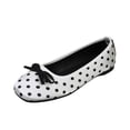 thumbnail image 3 of Bxsruta Polka Dot Bow Decor Ballet Flats for Women, Comfort Cotton Polyester Casual Slip on Shoes, 3 of 8