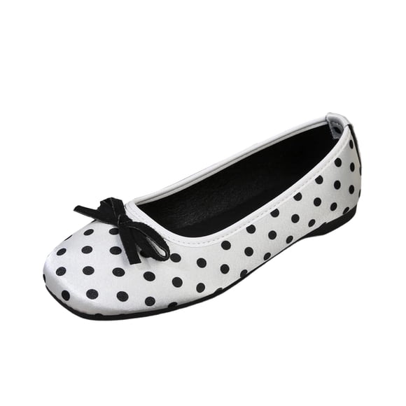 White Women'S Casual Loafers Flat Shoes Soft Sole Slip On Mules Bowknot Indoor Outdoor Breathable Comfortable Lightweight Non Slip Everyday Use