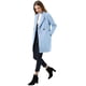 thumbnail image 4 of Abrigos de invierno raglán cruzados con solapa con muesca para mujer Azul claro L, 4 of 6