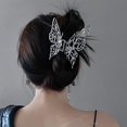 thumbnail image 1 of Pinzas para el cabello YONGSHENG de mariposa de metal plateado grandes para cabello grueso, 1 of 5