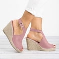 thumbnail image 3 of Sandals for Women Casual Summer Espadrille Open Toe Wedge Sandals Buckle Strap Platform Sandals, 3 of 4