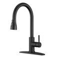 thumbnail image 1 of Faucet Stainless Steel Kitchen Sink Faucet, Matte Black Kitchen Faucet Single Handle High Arc Utility Sink Faucet, 1 of 7