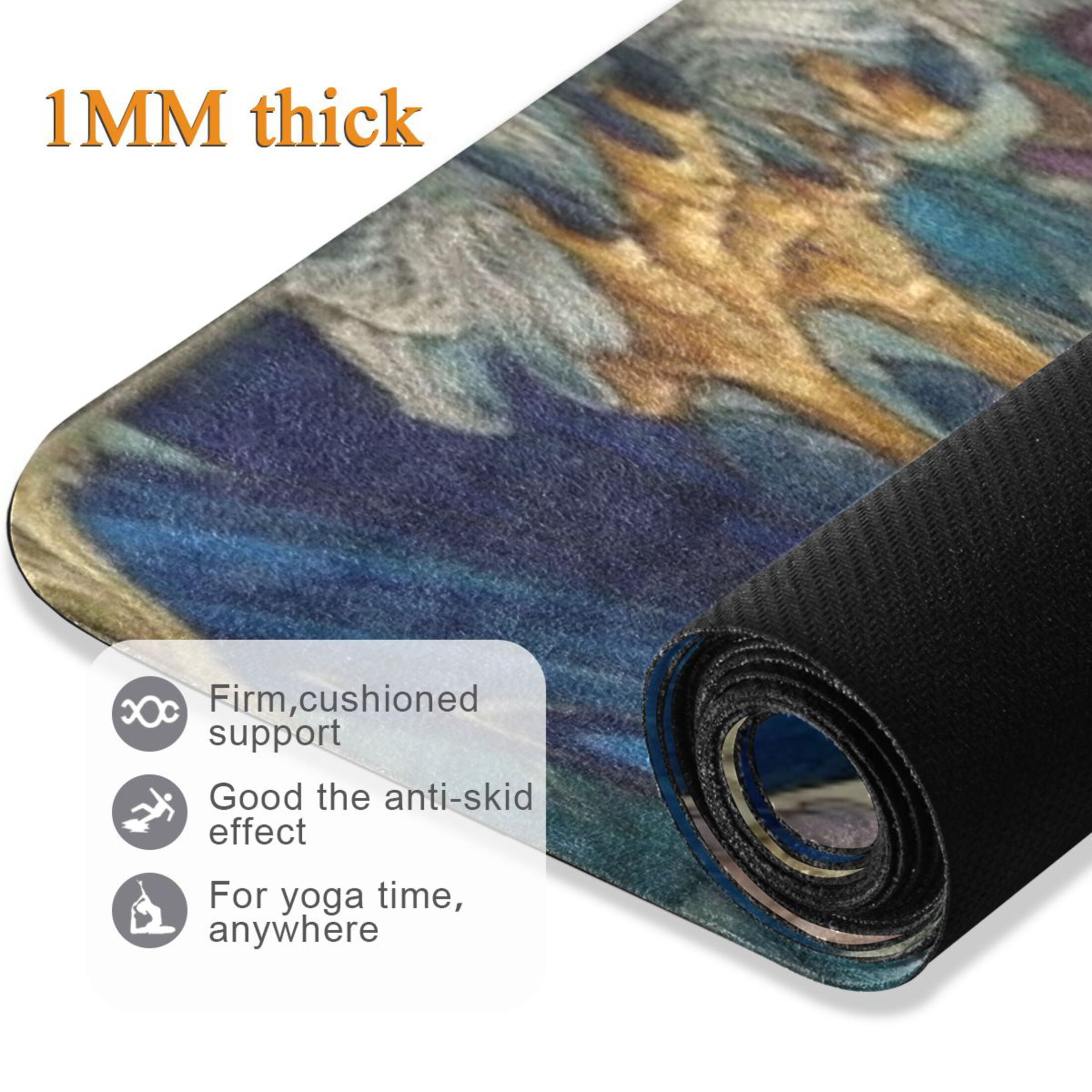 BZSMCE Yoga Mat Women Fitness Mat Floral Blue Falcon Pattern