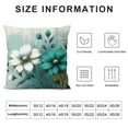 thumbnail image 5 of JEUXUS Throw Pillow Cover Short Plush Farm Teal Daisy Floral Flowers Butterfly on Country Wooden Cozy White, 5 of 5