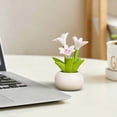thumbnail image 5 of 1Pc Cute Desk Accessories Mini Fake Plant, Kawaii Resin Lucky Sprout Figurine with Smile Face Pot, Aesthetic Office Decor Cubicle Bookshelf Knick Knack, 5 of 9