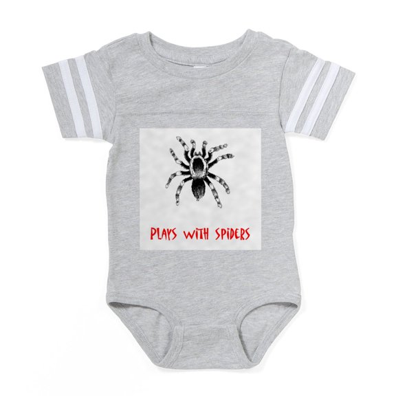 CafePress - Plays With Spiders - Cute Infant Baby Football Bodysuit
