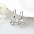 thumbnail image 2 of Heart Dangle Earrings 925 Sterling Silver Hypoallergenic Drop Earrings Double Heart Jewelry Gifts for Women Valentine's Day Mothers Day Birthday, 2 of 7