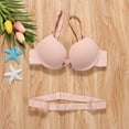 thumbnail image 3 of VISgogo Sujetador sin espalda sexy sin costuras para mujer, ropa interior invisible de corte bajo en V profundo, ropa interior acolchada con realce VISgogo moda, 3 of 7