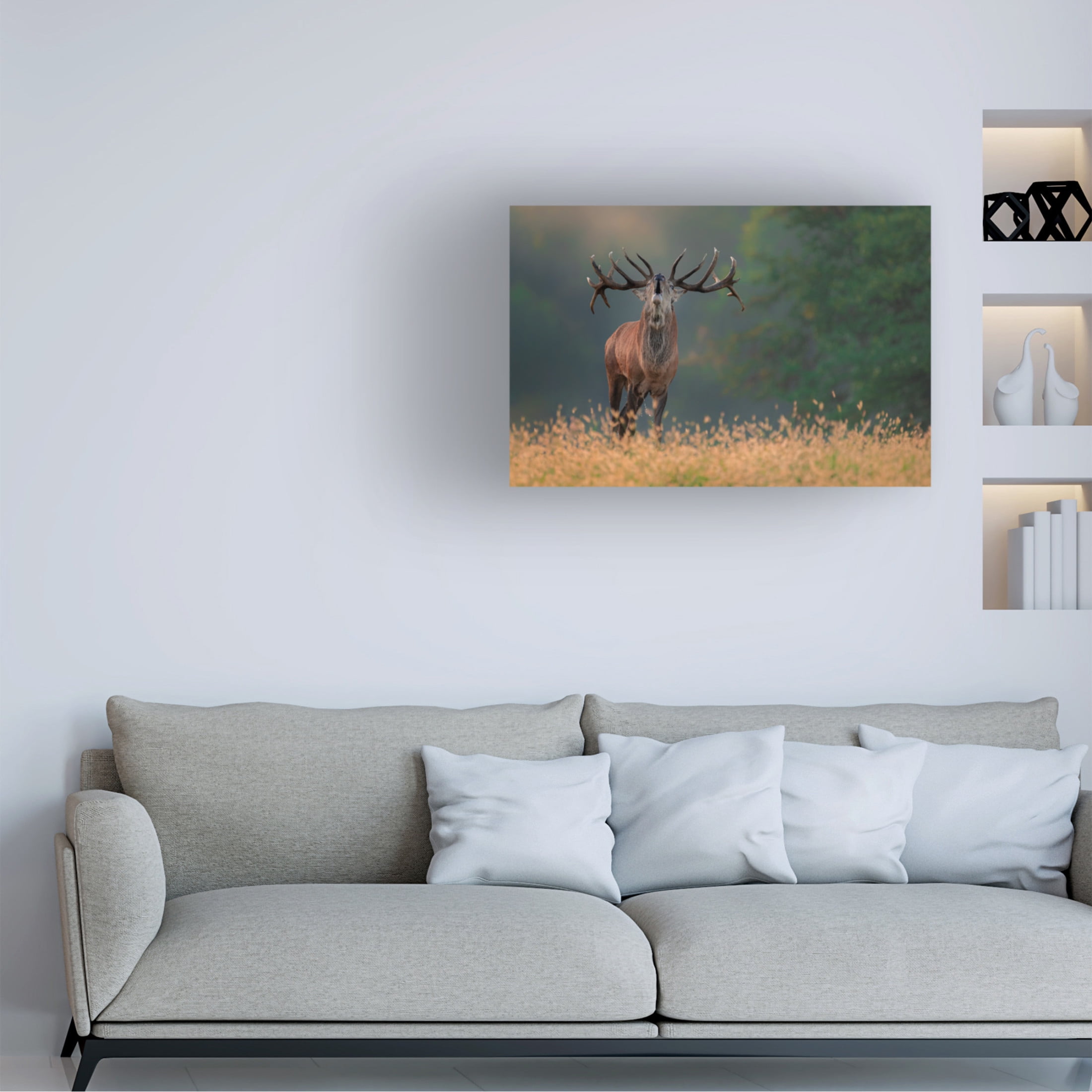 Canvas Wall Art - Jure Kravanja 'Deer Wedding Song' Wall Art for Living Room, Bedroom, or Office Décor by Trademark Fine Art - 47 x 30 Inches