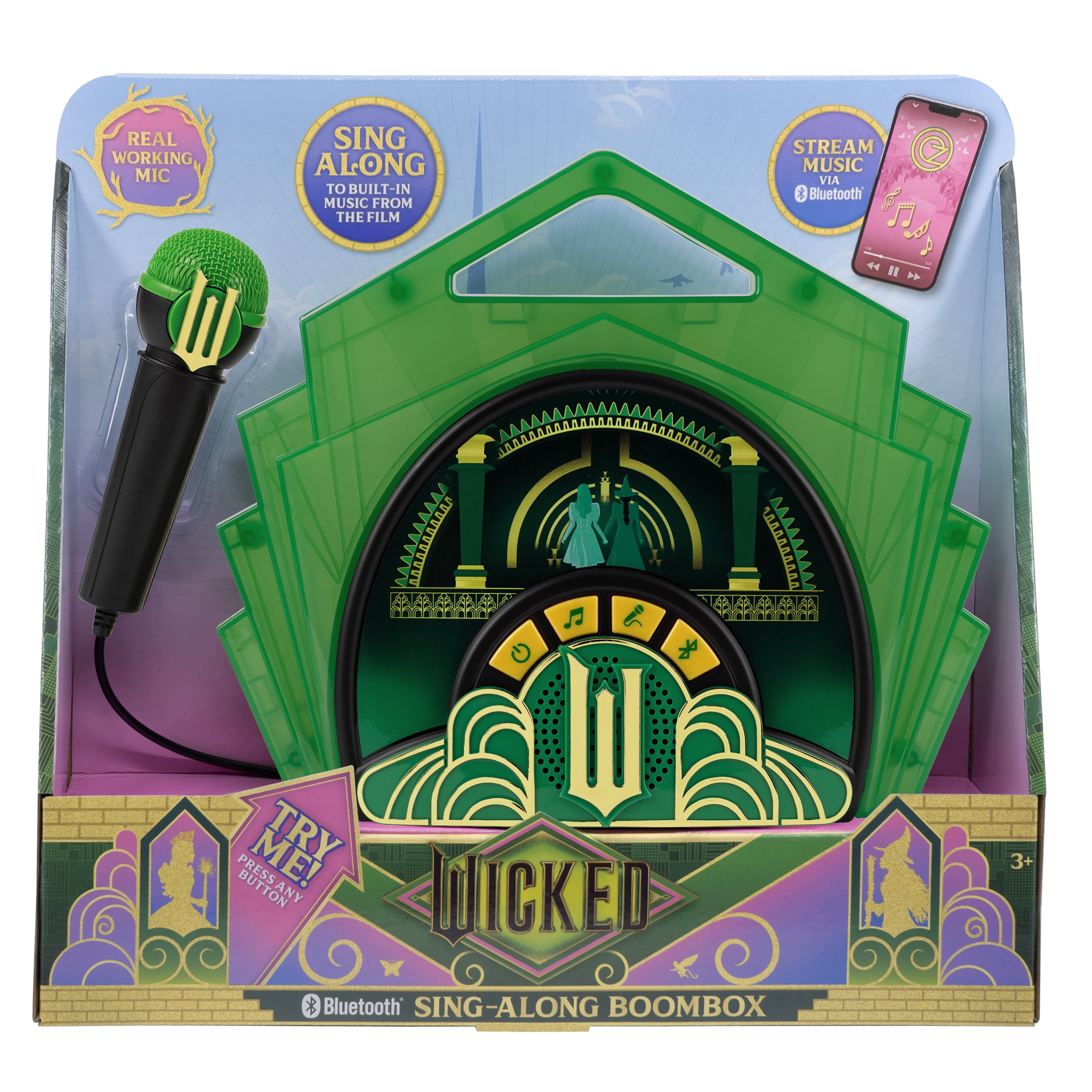 Wicked Kids Bluetooth Sing-Along Boombox with Microphone for Children Ages 3 and up