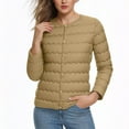 thumbnail image 2 of Ashirexll Womens Winter Coats, Womens Puffer Coats, Solid Color Button Front Double Pocket Long Sleeve Casual Outerwear Parka, 2 of 7