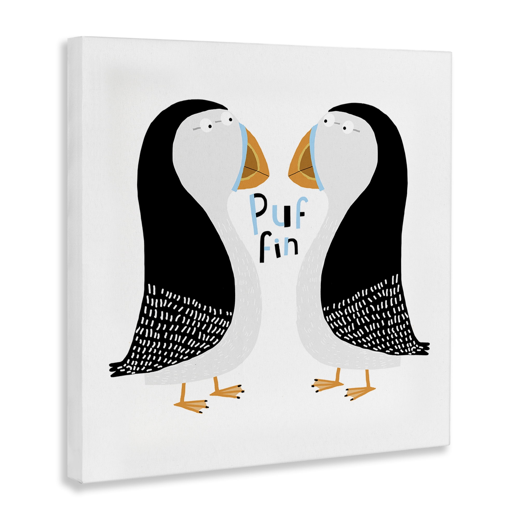 Stupell Industries Puffin Bird Duo Animals Painting Wrapped Canvas Art Print Wall Art, 24 x 24