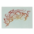 thumbnail image 1 of Smoke Cutting Board, Tribal Tattoo Inspired Abstract Fire Flames and Smoke Ornament, Decorative Tempered Glass Cutting and Serving Board, in 3 Sizes, by Ambesonne, 1 of 2