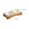 thumbnail image 2 of Raised Pet Bowls for Cats and Small Dogs, Bamboo Elevated Dog Cat Food and Water Bowls Stand Feeder - ceramics, 2 of 5