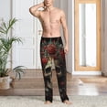 thumbnail image 2 of Balery Classical Rose Crown Skull Pantalones de pijama para hombre, pijama ultraligero, pantalón de descanso-Medium, 2 of 6