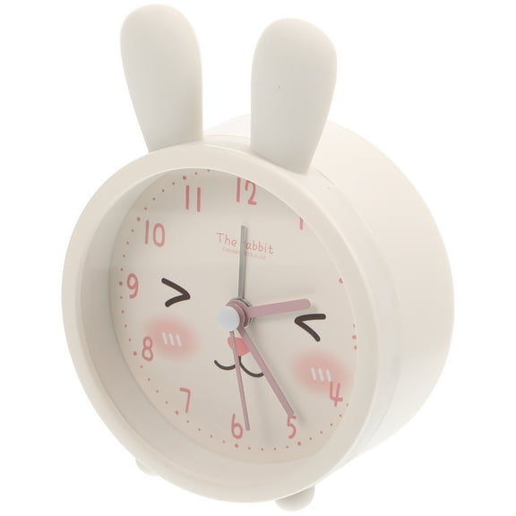 Small Alarm Clock Lovely Round Silent Clocks Kids Toddler White
