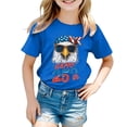 thumbnail image 4 of Toddler Girl's USA 250th Anniversary T Shirt Patriotic American Flag Eagle Graphic Soft Short Sleeve Tee for 1776-2026 US 250th Anniversary Gibobby,7-8 Years,Blue, 4 of 5