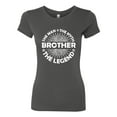 thumbnail image 2 of Wild Bobby, Brother Man Myth Legend Funny Dad, Father's Day, Women Slim Fit Junior Tee, Dark Grey, Medium, 2 of 4