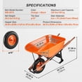 thumbnail image 5 of Chateauy Single-Wheel Garden Dump Cart, 6 Cu.Ft 330Lbs Capacity with Metal Handle & 16" Wide Track Wheels for Lawn Farm, 5 of 6