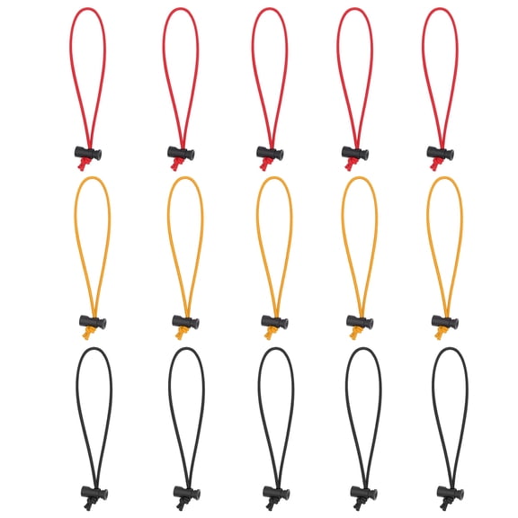 Foto&Tech 15-Pack Multipurpose 3mm Extra Long Toggle Tie/Elastic Cable Tie&Organizer/Adjustable Cable Strap/Instant Clutter Killer/Tangle Tamer/Cable Management for Cord&Cable Reusable (Red BK Orange)