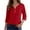 Red, variant on MIXUE Womens Summer Tops Jacquard Solid Color V Neck Three Quarter Sleeve Stylish Fashion Casual Pullover Tshirts Streetwear,Green,XXL