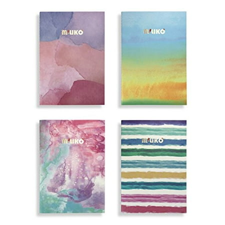 miliko a5 watercolor series softcover notebooks/journals/diary set-4 unique designed notebooks per pack
