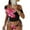 Black, variant on Levmjia Women's Bikini Set Floral Print Short Sleeved Outerwear Cover Up High Waisted Swimwear Tummy Control Quick Dry Beach Vacation Party Swimsuit