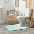thumbnail image 5 of Nestl Contour Absorbent Memory Foam Bath Mat Set Bathroom Rug, Aqua, 24"x20", 5 of 7