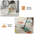 thumbnail image 5 of Middle Century Kitchen Runner Rug 2'x4', Boho Abstract Art Teal Orange Rhomboid Washable Rug with Tassels, Non Slip Woven Cotton Bathroom Rugs Hallway Carpet for Foyer Bedroom Entry Back Door Decor, 5 of 9