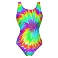 thumbnail image 5 of Bright Tie Dye Swimsuit Colorful Swirl Push Up Swimwear One Piece Surfing Bathing Suit Swimsuits Graphic Beachwear Large Size, 5 of 7